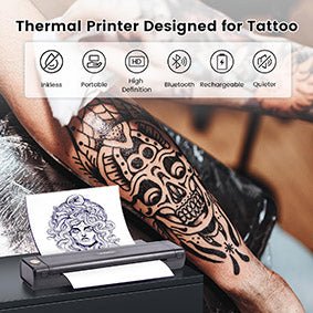 AIMO Bluetooth tattoo printer designed for high-definition tattoo printing with portable and inkless features