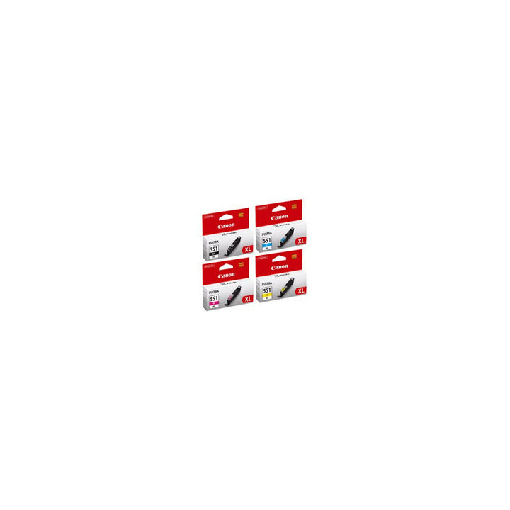 Canon PGI550 CLI551 original ink cartridge set with black, cyan, magenta, and yellow colors