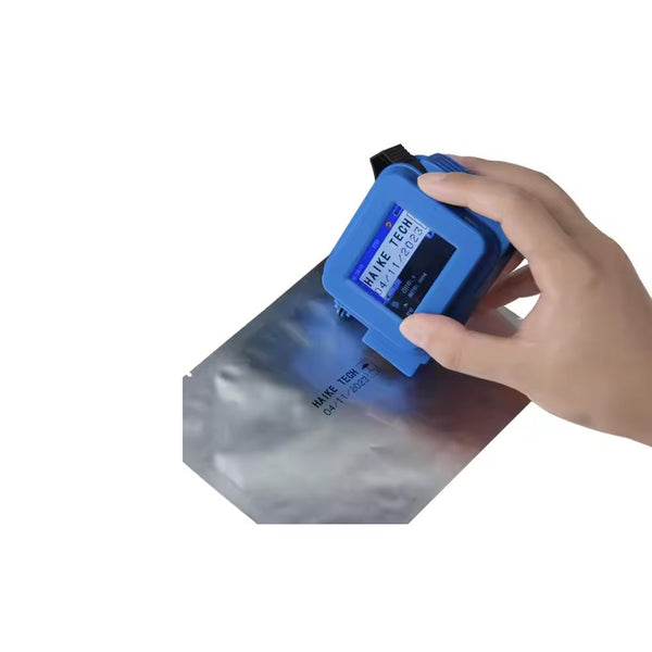 Handheld UV inkjet printer used for printing on various surfaces in a compact design