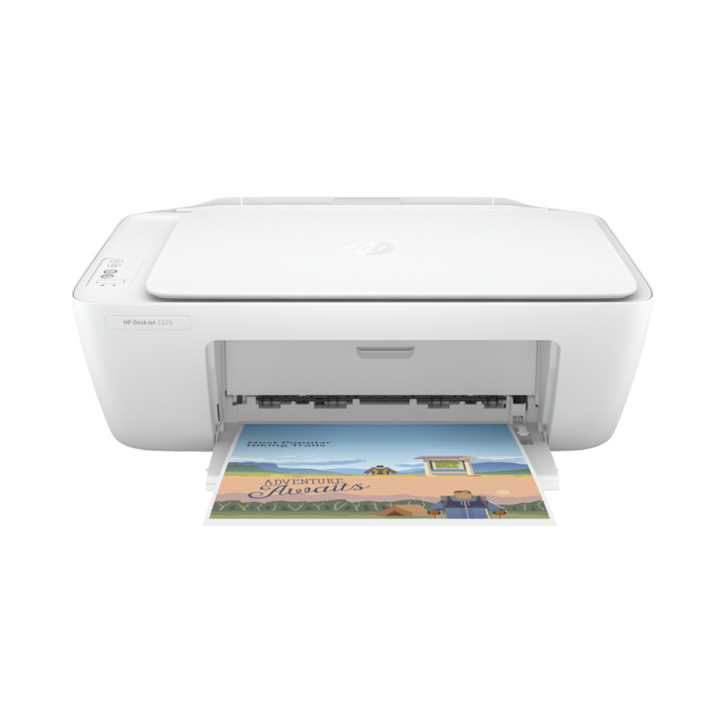 HP 2320 DeskJet printer printing colorful documents with a sleek design and user-friendly interface
