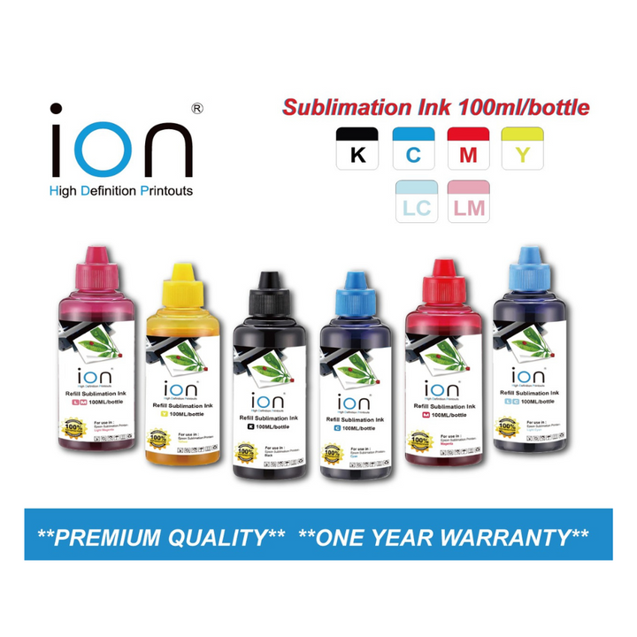 100ml sublimation ink bottle for EPSON in CMYK colors for vibrant prints and reliable performance