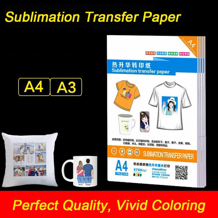 ION sublimation paper A4 A3 for high-quality transfers on fabrics and ceramics