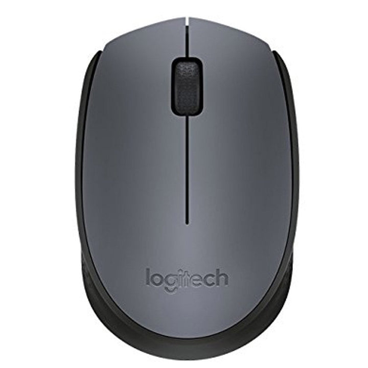 Dabbous Mega Supplies Logitech M170 wireless mouse in gray with black accents and ergonomic design