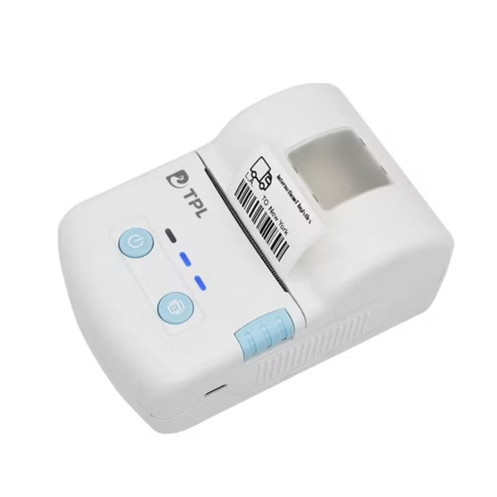 Dabbous Mega Supplies portable thermal label printer in white with compact design for easy labeling