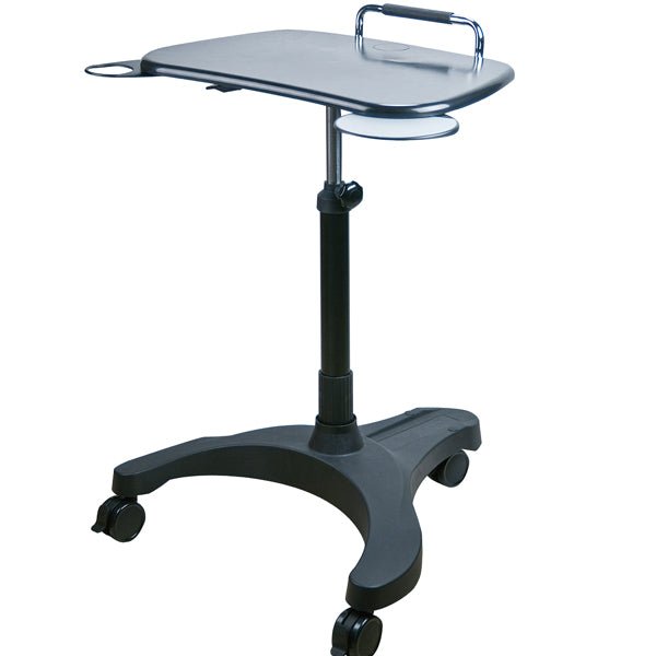 Dabbous Mega Supplies AIDATA LPD008 adjustable laptop workstation with black mobile computer riser and cup holder