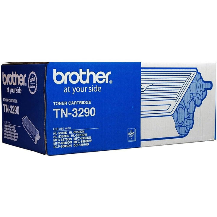 Brother TN3290 toner cartridge box in blue and white packaging from Dabbous Mega Supplies