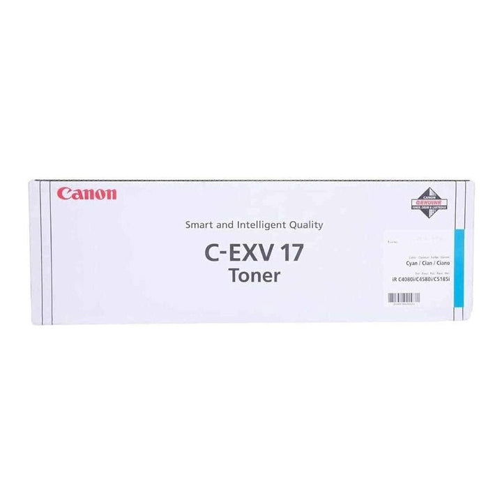 Canon CEXV17 original toner box for printers by Dabbous Mega Supplies in cyan color