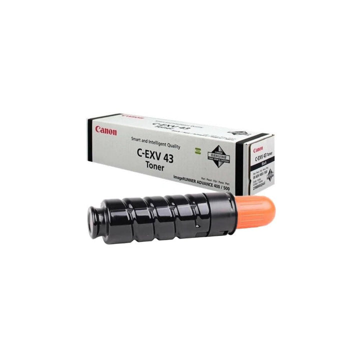 Canon CEXV43 original toner cartridge with packaging from Dabbous Mega Supplies for high-quality printing