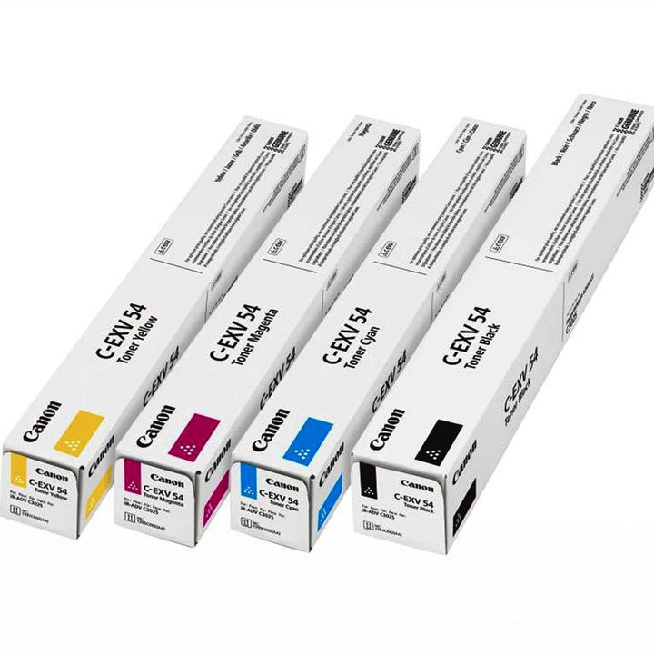 Canon CEXV54 original toner set in yellow magenta cyan and black by Dabbous Mega Supplies