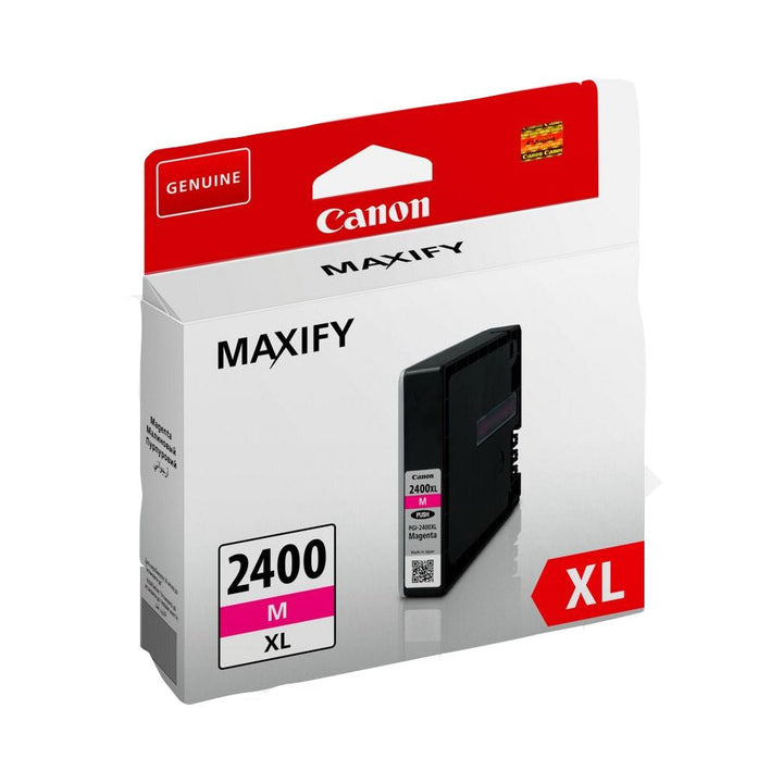 Canon PGI2400XL ink cartridge in black and magenta packaging for MAXIFY printers
