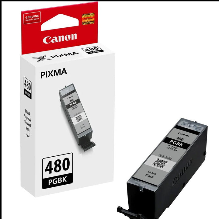Canon PGI480 CLI481 ink cartridges black PGI480 packaging and cartridge for PIXMA printers