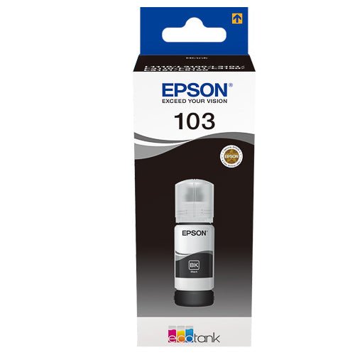 Epson 103 original ink bottle black printer ink by Dabbous Mega Supplies in retail packaging