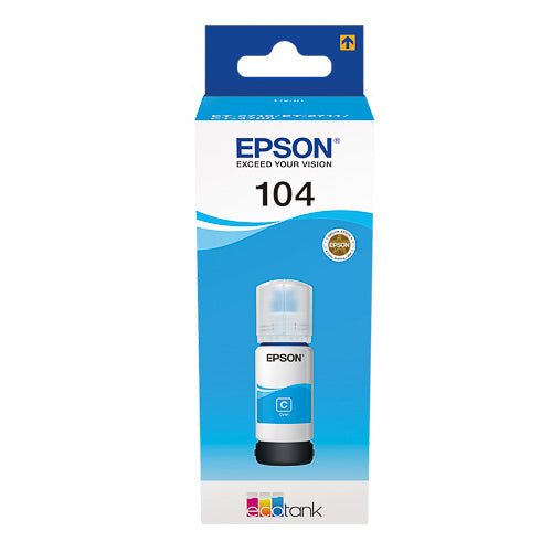 Epson 104 original ink cyan bottle for EcoTank printers by Dabbous Mega Supplies
