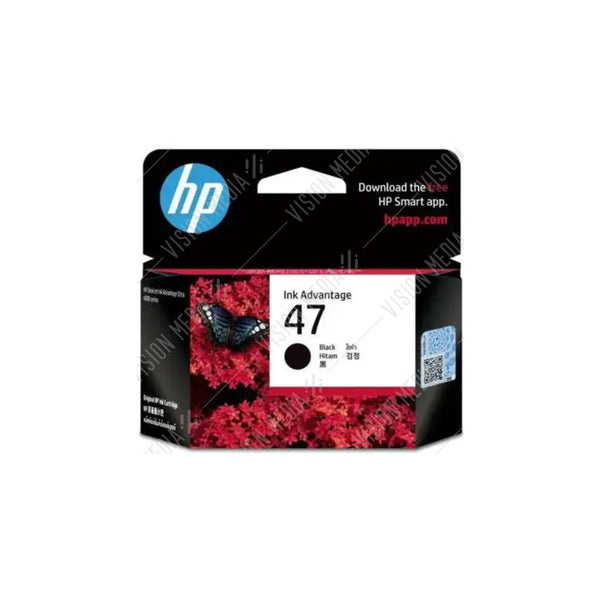 HP 47 Black Ink Advantage printer ink cartridge with butterfly and red foliage design