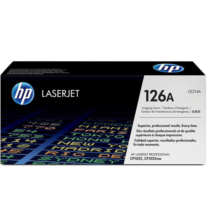 HP 126A original toner cartridge packaging for HP LaserJet printers from Dabbous Mega Supplies