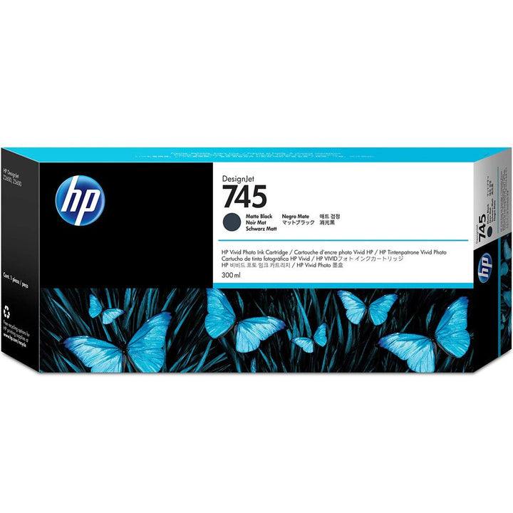 HP 745 ink cartridge 300ml matte black printer ink from Dabbous Mega Supplies with butterfly design box