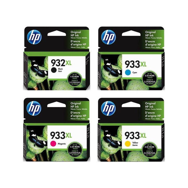 HP 932XL 933XL high yield cartridge set in black cyan magenta and yellow for inkjet printers