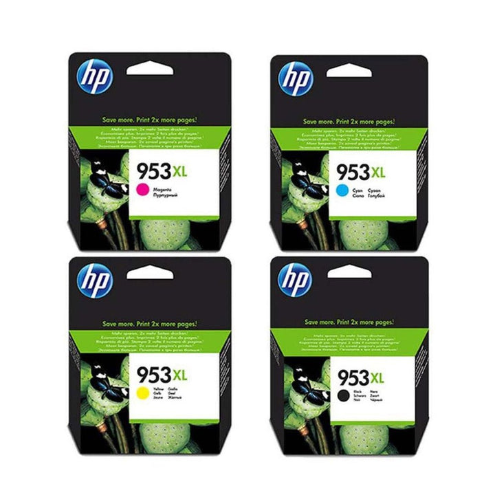 HP 953XL original ink cartridge set for inkjet printers including magenta cyan yellow and black
