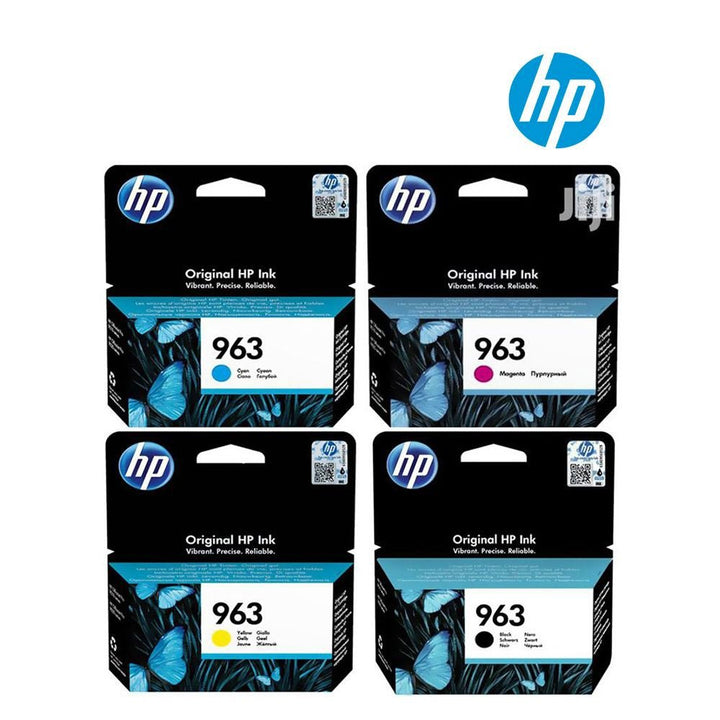 HP 963 ink cartridge set with cyan magenta yellow and black original HP ink for inkjet printers