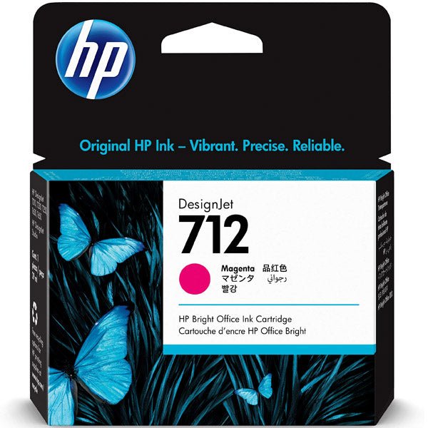 Dabbous Mega Supplies original HP 712 printer ink magenta cartridge for DesignJet with vibrant color