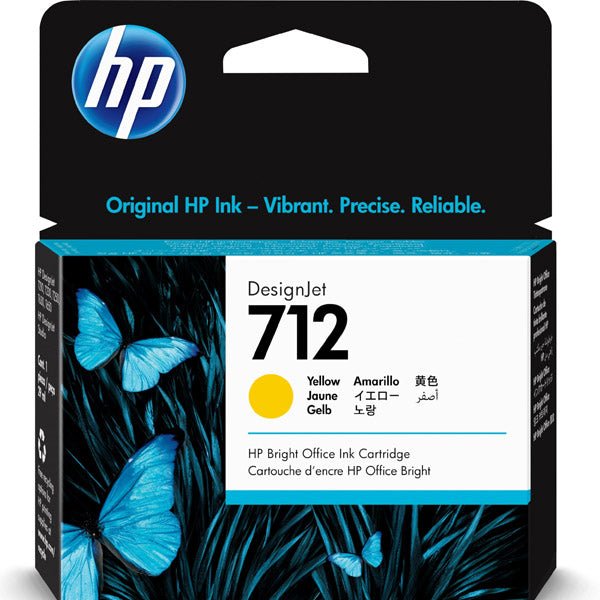 Dabbous Mega Supplies original HP 712 printer ink yellow cartridge for DesignJet printers