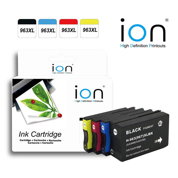 Dabbous Mega Supplies ION 963XL ink replacement black cyan magenta yellow inkjet printer cartridges