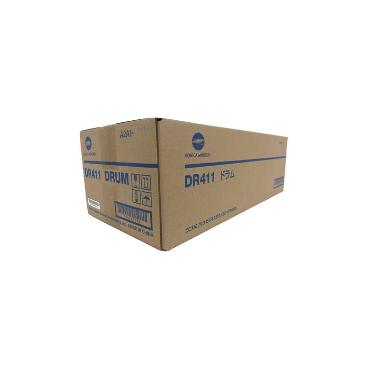 Konica DR411K original drum printer toner box from Dabbous Mega Supplies in brown packaging