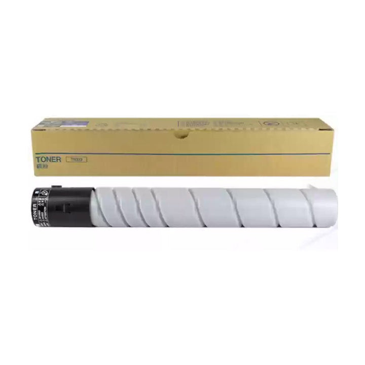 Konica TN323 original toner cartridge with beige packaging from Dabbous Mega Supplies