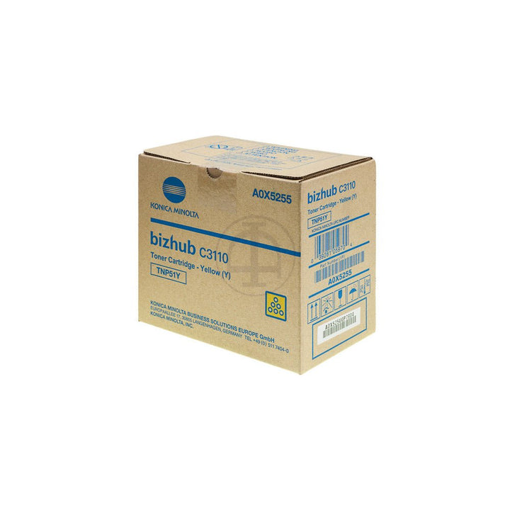Konica TNP51 original toner cartridge box for bizhub C3110 yellow printer toner by Dabbous Mega Supplies