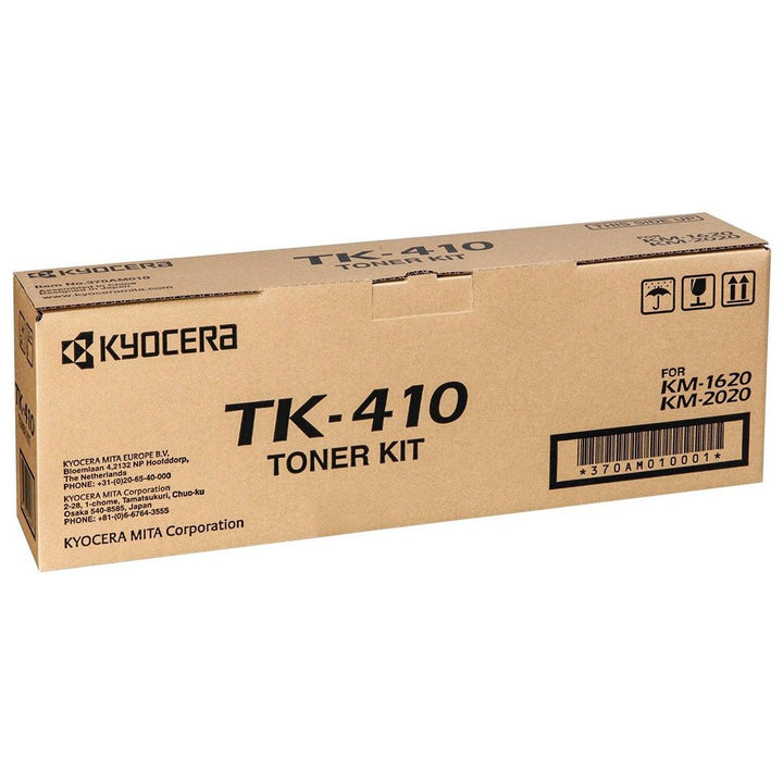 Kyocera TK410 original toner kit box for KM-1620 and KM-2020 printers from Dabbous Mega Supplies