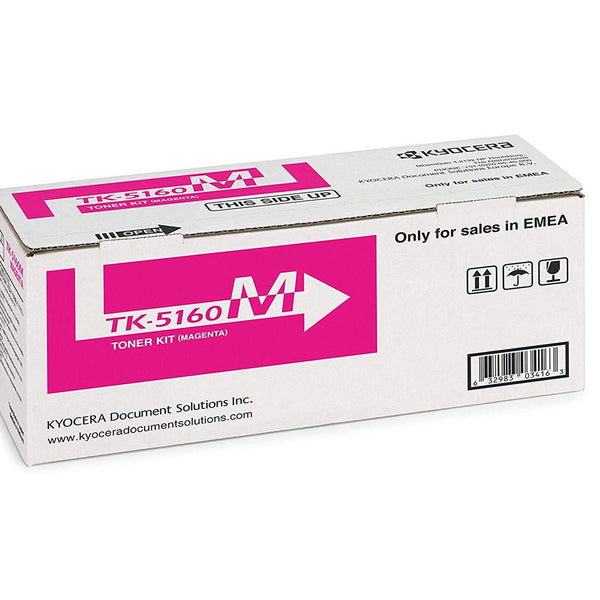 Kyocera TK5160 original toner cartridge magenta box from Dabbous Mega Supplies for printer toner