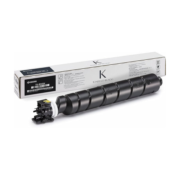 Kyocera TK8345 compatible toner cartridge in packaging for high-quality printing performance