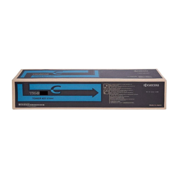Dabbous Mega Supplies KYOCERA TK8600 original toner cyan printer toner kit in black and blue box