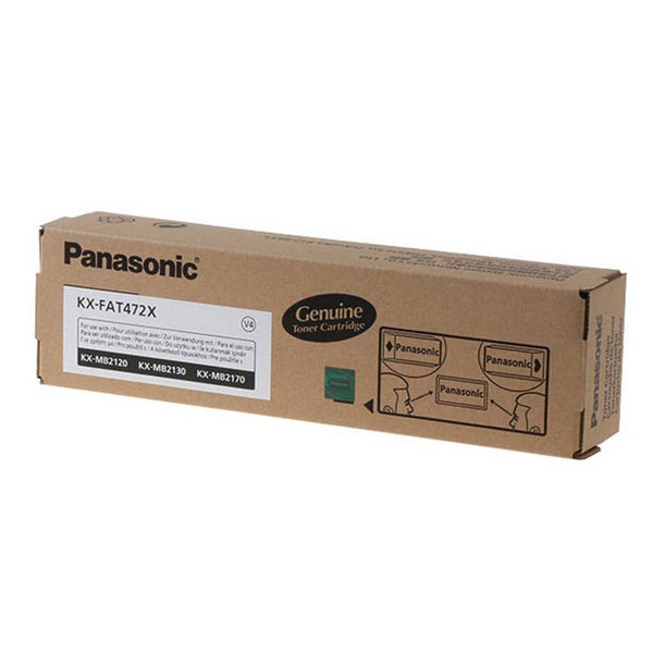 Panasonic KX-FAT472E original toner cartridge in eco-friendly packaging for high-quality printing