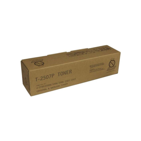 Toshiba T2507P original toner cartridge in brown packaging from Dabbous Mega Supplies
